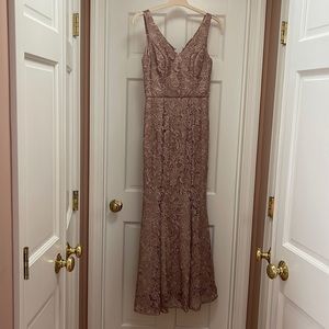 JS Collection Blush Floral Lace Gown size 4